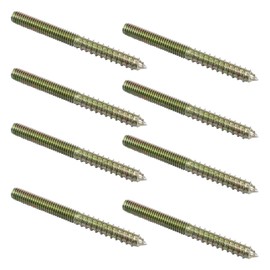 PHITUODA 8 Pack 3/8-16 x 4 Inch Hanger Bolts Double Headed Self-Tapping Screw Threaded Rods Bolt for Furniture Wood Joint
