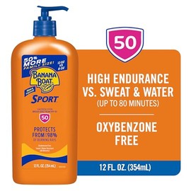 Banana Boat Sunscreen Sport Family Size Broad Spectrum Sun Care Sunscreen Lotion - SPF 50, 12 ounce - Producto Original de Alta Calidad, Entrega Rápid