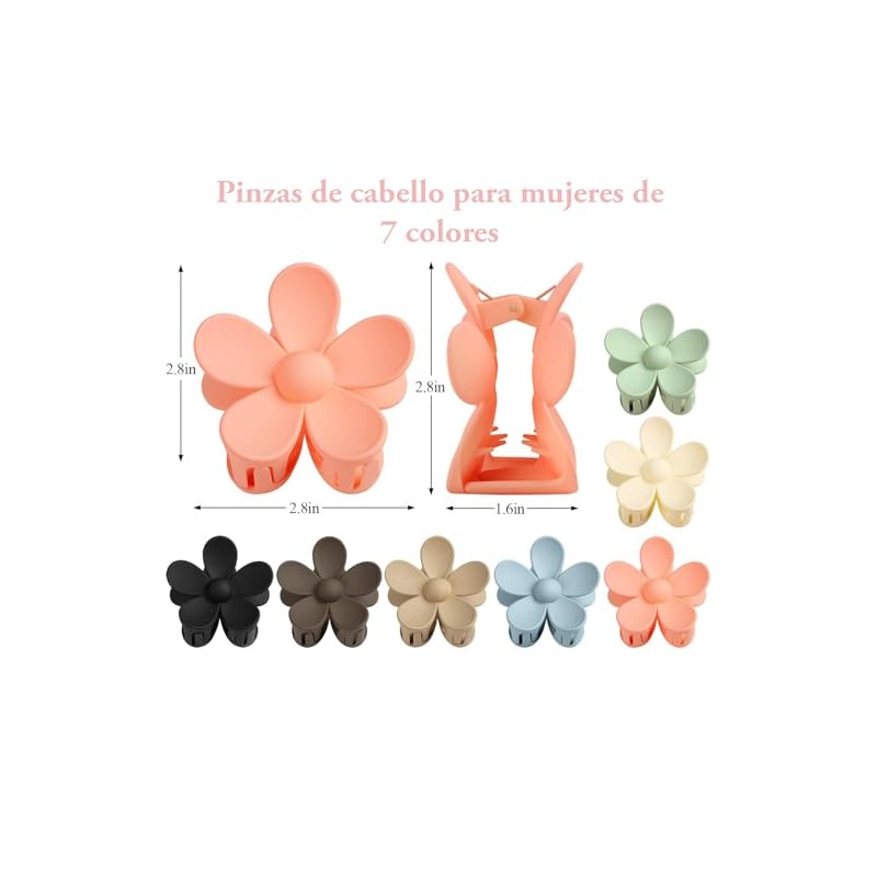 Triko Set de 7 Pinzas para el Cabello de Flor,