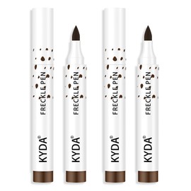 KYDA KYDA 2 Pcs Freckle Makeup Pen,Natural Lifelike Freckle Makeup Pen Magic Freckle Color,Waterproof Longlasting Soft Dot Sopt Pen,for Natural Effortless Sunkissed Makeup-Dark Brown
