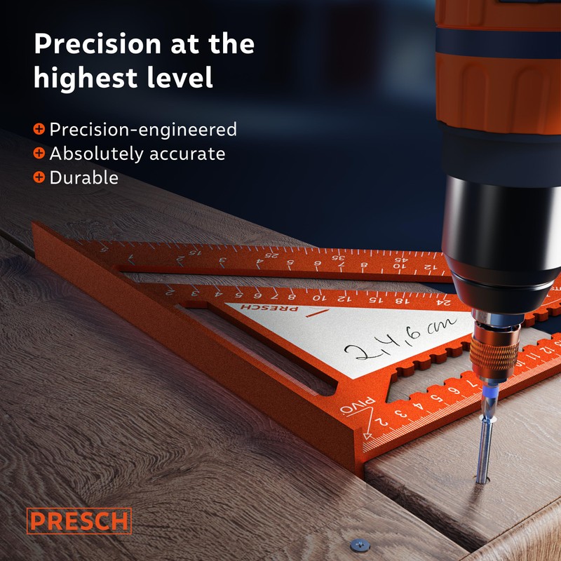 Presch Carpenters Square 300mm | Innovative wipeable note surface |
