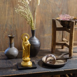 Buddha Statue Kizo Bodhisattva 6.1 inches (15.5 cm) (Gold Plated/24K Gold) Buddha Statue: Shuun Makita Prototype _ "Pray for Safe Delivery and Child Raising Guardians" Takaoka Copperware (Jizobosatsu M)