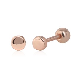 Meissa Ball Screw Back Earrings 925 Sterling Silver Studs Safety Ball Back Sleep-On Stud Earrings for Men Women Unisex Hypoallergenic (Rose Gold) (02_Rose Gold(2.8mm Circle))
