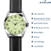 Atrium Mens Watch Super Clear Silver Luminous Hands Luminous Leaf