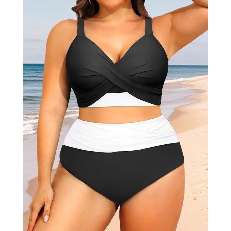 Bikini de talle alto para mujer, de dos piezas, traje