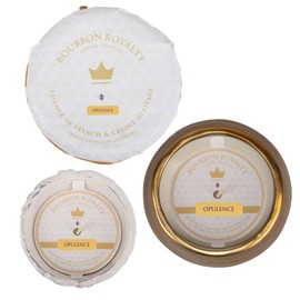 Bourbon Royalty Fleur De Lis 10 Oz, Marquis 3 Oz, and Midas 8 Oz Votive Jar Candle, Ceramic with Premium Hand Poured Wax, Opulence - Bundle Set of 3