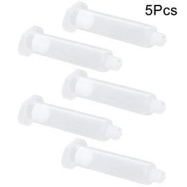 Utoolmart Air Distribution Tube, Adhesive Syringes Tube Sleeve, Glue Liquid Cartridge Dispensing Syringe Barrel, 10cc Plastic Syringe Dispensing, with Piston, Transparent, 5 Pcs