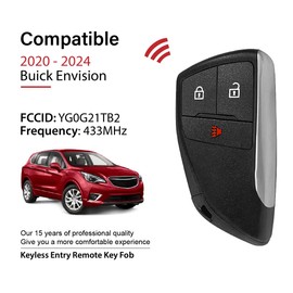 Keylessbest Replacement for 2020 2021 2022 2023 2024 Buick Envision Key Fob Remote Control YG0G21TB2 3 Buttons 49 Chip 433MHz