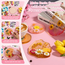 231 PCS Pressed Flowers Bulk for Resin Crafts, Dried Pressed Flowers Butterfly Stickers with Tweezers Real Natural Dry Wildflowers for Resin Molds DIY Art Candle Phone Cases Bookmark Jewelry Making