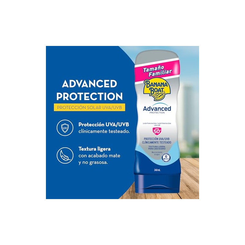 Banana Boat Advanced Protection Protector Solar 50 FPS Loción de