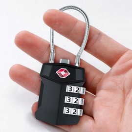 Softgel Wire Combination Lock Luggage Black 2ea