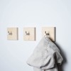 WOODS Square Wooden Coat Hooks, Handmade in Bavaria, Individually or