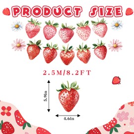 Berry First Birthday Banner Decor Strawberry Baby Shower Hanging Banner Berry Garland for Strawberry Themed Party Favors Supplies