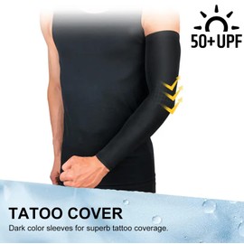 [ 2 Pairs ]UV Protection Cooling Arm Sleeves,T Tersely UPF 50 Arm Warmers for Men Women Youth Arm Support for Cycling Baseball Basketball Driving,Arm Compression Sleeves,One Size Fit Most