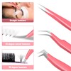 VEYES INC Lash Tweezers for Eyelash Extensions,High Precision Tweezers Kit