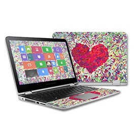 MightySkins Skin Compatible with HP Pavilion x360-13 (2015) Touch Laptop case wrap Cover Sticker Skins Stained Heart