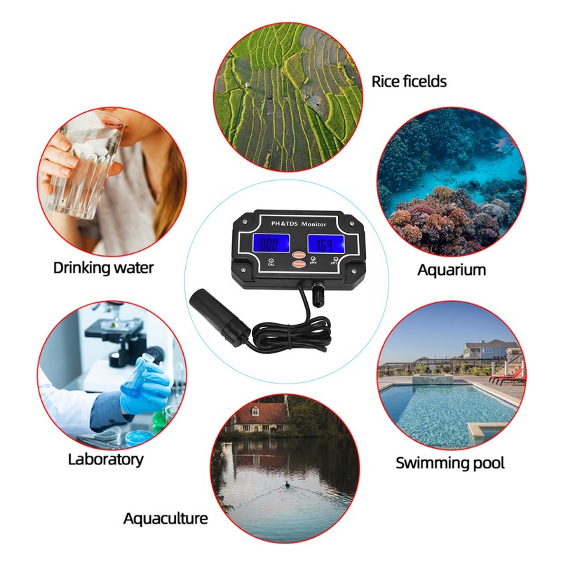 PH TDS Monitor LCD Digital Multifunctional Water Quality Analysis Tester