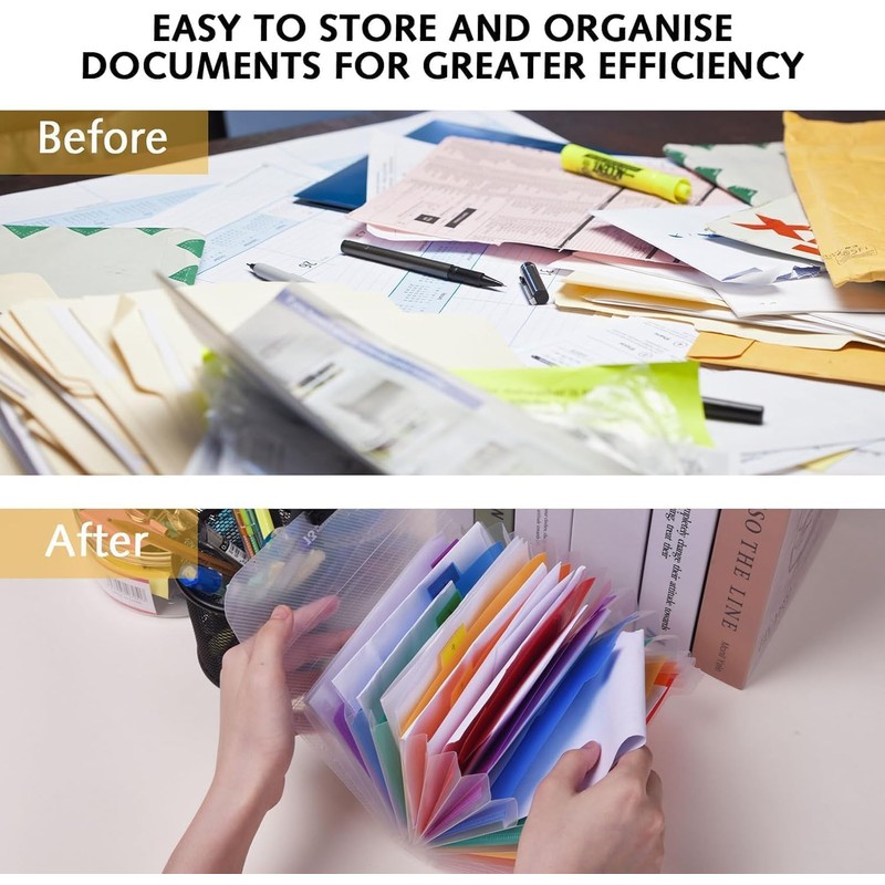 2 Pack Flash Card Holder Rainbow 13 Pockets A6 Accordon