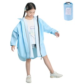 Raincoat, School Bag, For Boys, Girls, Kids' Rainwear, Poncho, Rainwear, Waterproof, Super Lightweight, Breathable, Quick Drying, Thin, Pocket, Storage Bag Included, Rain Goods, For Rainy Season,