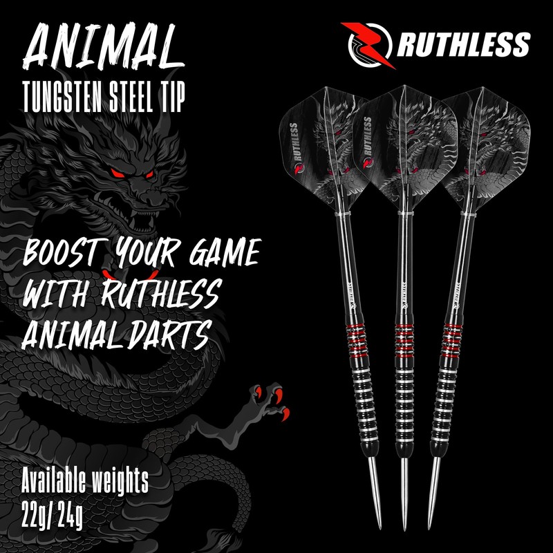 RUTHLESS | Animal Darts Set | Steel Tip | 90%