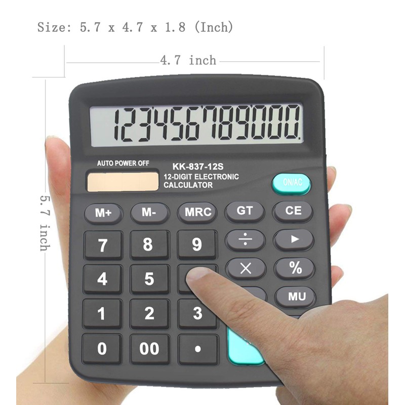 Calculators for Desk, BESTWYA 12-Digit Dual Power Handheld Desktop Calculator