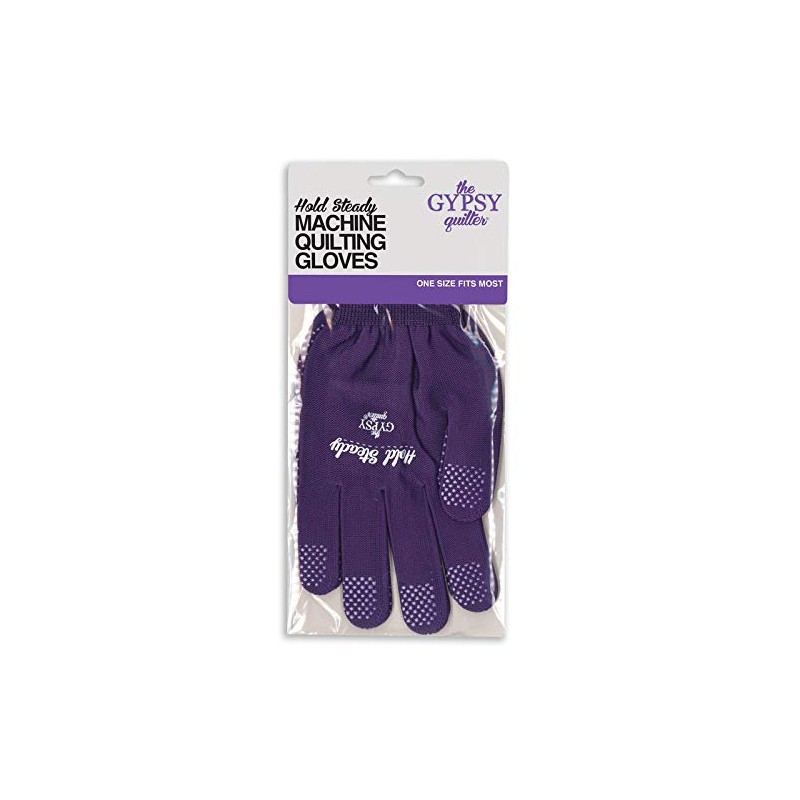 Gypsy Quilter Hold Steady Machine Gloves One Size Notions, Purple
