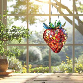 Strawberry Christmas Ornaments for Tree - Acrylic Decor - Gifts for Strawberry Lovers