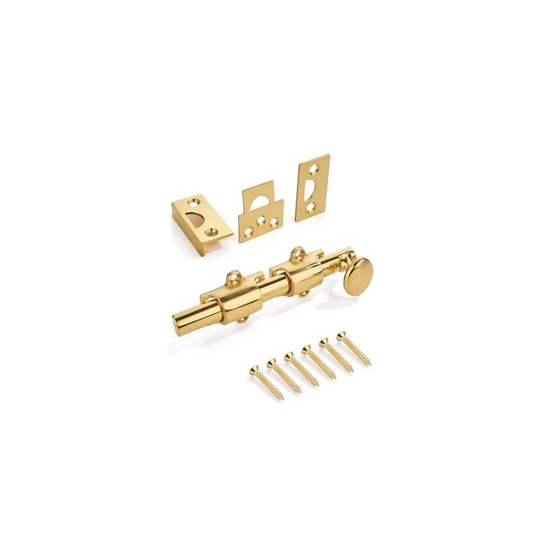 ZAUYX 6 inches 2 Pack, Polished Brass Dutch Solid Brass