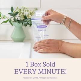 Lansinoh Breastmilk Storage Bags, 50 Count, Baby Essentials, Fast Freeze & Thaw Breast Milk Bags for Baby Bottle Feeding, Superior Strength & Stretch, 4 Ounce