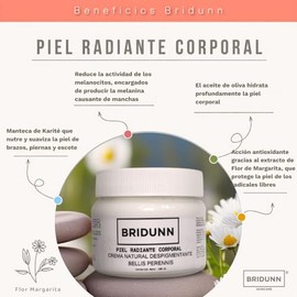 Crema Corporal Despigmentante y Aclarante de Manchas 150 ml – Extracto de Margarita (Bellis Perennis) para Brazos, Piernas y Escote Unifica el Tono de