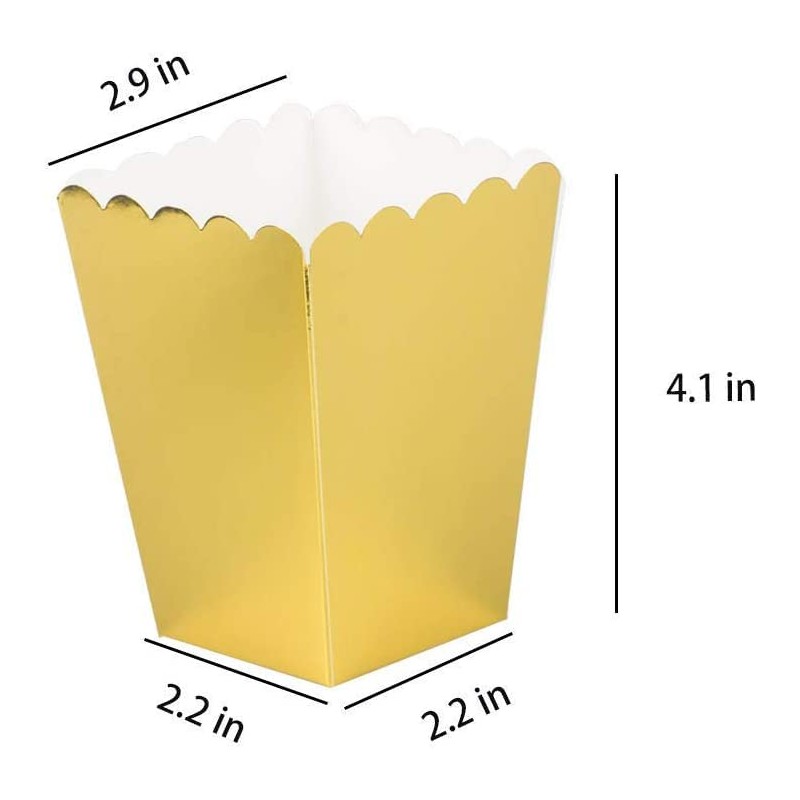 Gold Popcorn Boxes Small Cardboard Popcorn Mini Containers,Pack of 24
