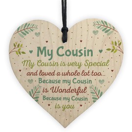 Red Ocean Gift For Cousin Birthday Xmas Gift Wooden Heart Plaque Cousin Gifts For Girls Boys Family