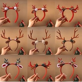 Christmas Headband with Santa Character - Cute Winter Accessory Free Size/23 10ea