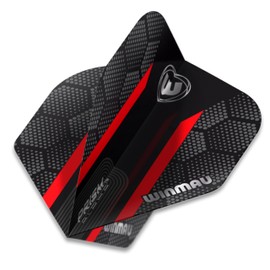 WINMAU Prism Alpha Hexagon Design Extra Thick Dart Flights - 10 sets per pack (30 dart flights in total) (Black & Red)