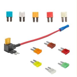 Micro2 ADD Circuit Blade Style Fuse Adapter Cable Add-A-Circuit Fuse Holder FUSETAP TAP with 7 Fuses Set 5, 7.5, 10, 15, 20, 25 & 30 AMPS (Micro2)