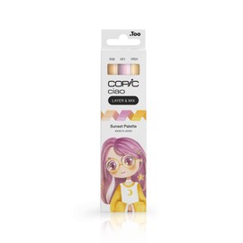 COPIC Ciao Layer & Mix Set Of 3 Pens, Sunset Palette Markers, Art, Craft Colouring, Graphic, Highlighter, Design, Anime Manga
