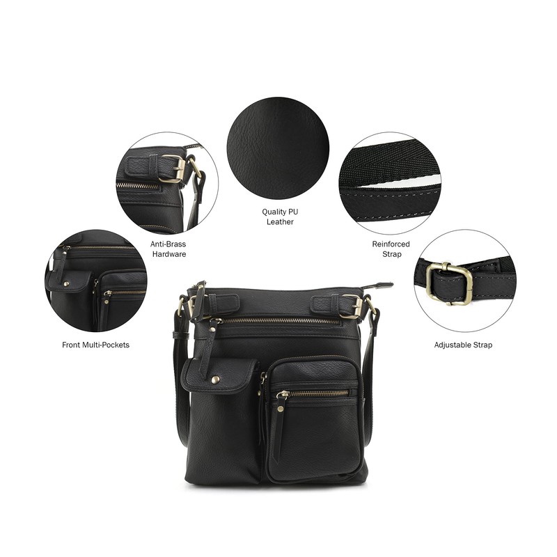 JESSIE & JAMES Robin Multipocket Concealed Carry Crossbody Bag with