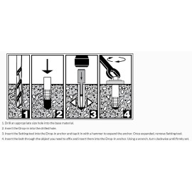 Bcp Fasteners Four (4) 1/2" Inch Premium Zinc Plated Carbon Steel Knurled Drop in Anchor (B...