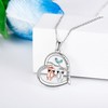 JERWLI Sterling Silver 925 Cute Animal Necklace Heart Pendant Jewellery