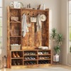 Nosepen Hall Tree with Bench and Shoe Storage, 5-in-1 Entryway