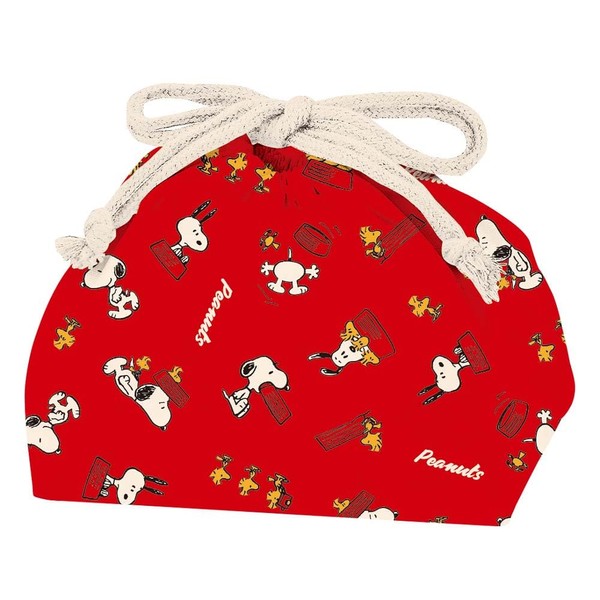 Ken Onishi SLI-902 PEANUTS/Snoopy & His Friends Lunch Bag, Red, Size: Approx. W 10.8 x D 4.5 x H 6.1 inches (27.4 x 11.4 x 15.6 cm)