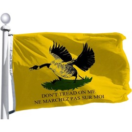 Canadian Goose Gadsden Flag 2 X 3 Ft Canvas Header and Double Stitched - Canada Don't Tread on me/Ne Marche pas sur moi Banner 90x60Cm