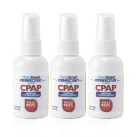CleanSmart CPAP Disinfectant Spray To Go, Kills 99.9% of Bacteria and Viruses on CPAP Equipment, No Residue, 2 oz (Pack of 3)