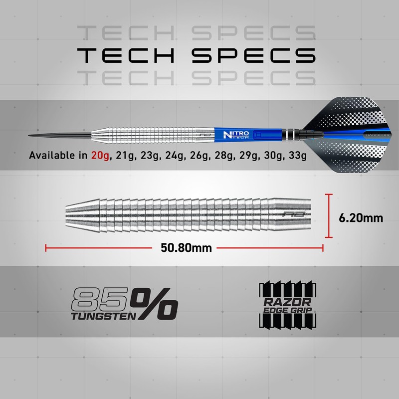 Razor Edge Original: 20g - Tungsten Darts Set with Flights