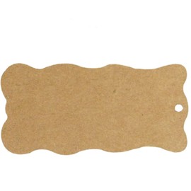 Wrapables 50 Gift Tags/Kraft Hang Tags with Free Cut Strings for Gifts, Crafts & Price Tags Wavy Tag