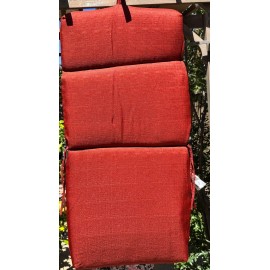 JMC Foldable Outdoor Chaise Lounge Cushion Chair Pad with Ties Red