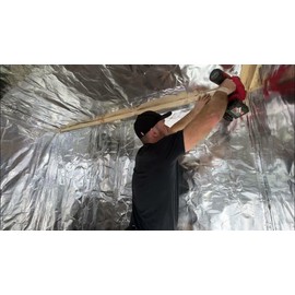 NASATECH Pure Aluminum Foil Radiant Barrier Sauna Grow Room Crawlspace Insulation Vapor Barrier Solid Heavy Duty Mylar Scrim Reinforced Aluminum 500 sqft 48 inch Wide x 125 ft Long