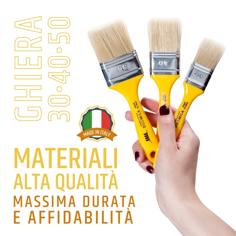 Pennellificio 2000 Set of 3 Brushes with Plastic Handle (Measures