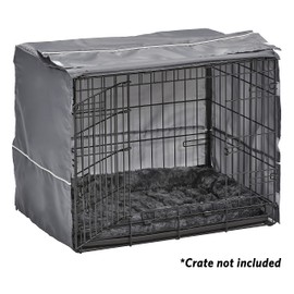 New World Dog Crate Comfort Kit by, Matching Dog Crate Cover & Dog Bed to Make Your Dogs Crate Their Home, Compatible with Midwest Homes for Pets & New World Dog Crates, Fits 24-Inch Dog Crate, Gray