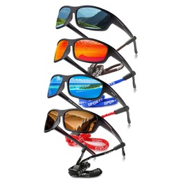 LAIREG Glasses Straps for Sports, Sunglasses Holder for Men, Women & Kids, Eyewear Retainers for Sports, Travel & Daily Use, Perfect for Eyeglasses, Sunglasses, Sports Goggles & More - 4 PCS (Black)